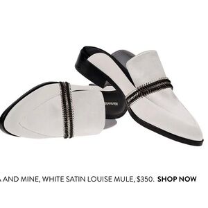 Mara&Mine White satin Louise mule Sz. 6.5”